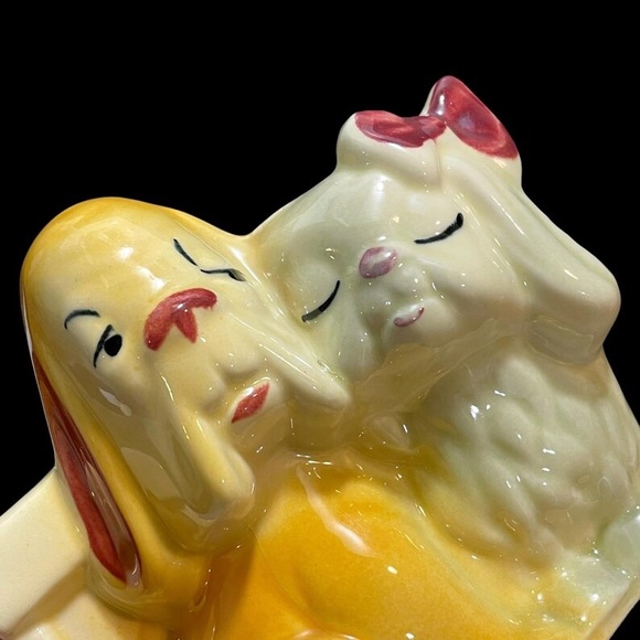 Vintage 1950s Shawnee Pottery Planter #611 USA - Hound Pekingese & Shih-Tzu Dogs - Picture 5 of 10